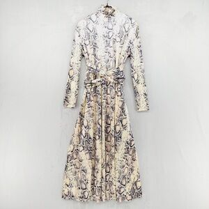 NEW Weili Zheng Python Print Long Sleeve Stretch Maxi Dress P1182